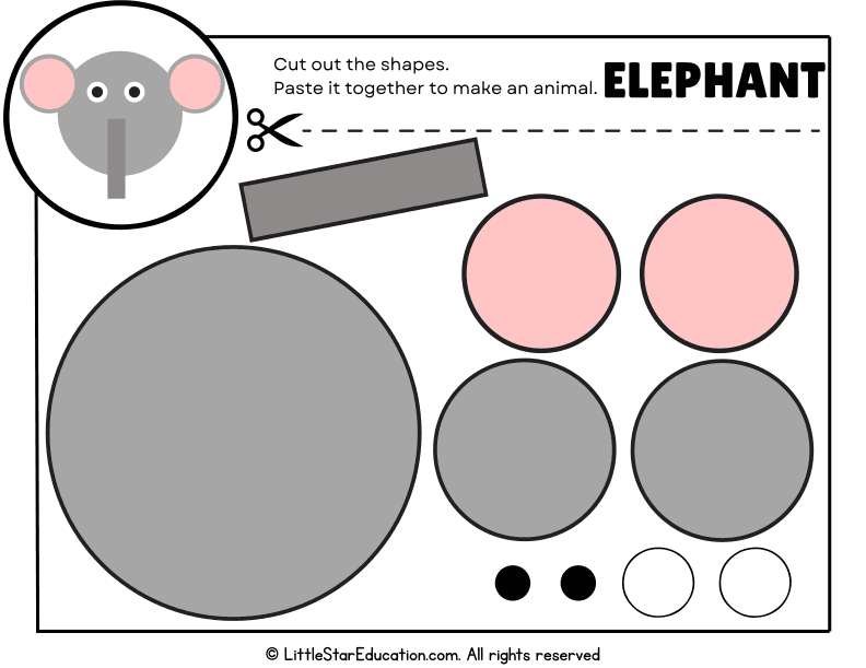 Create an Elephant Art Craft by Cutting and Pasting Shapes for Kids