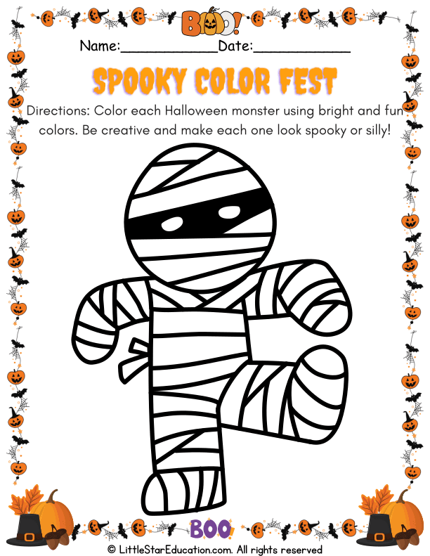 Creative Halloween Coloring for Pre-K: Bright Monster Art Fun