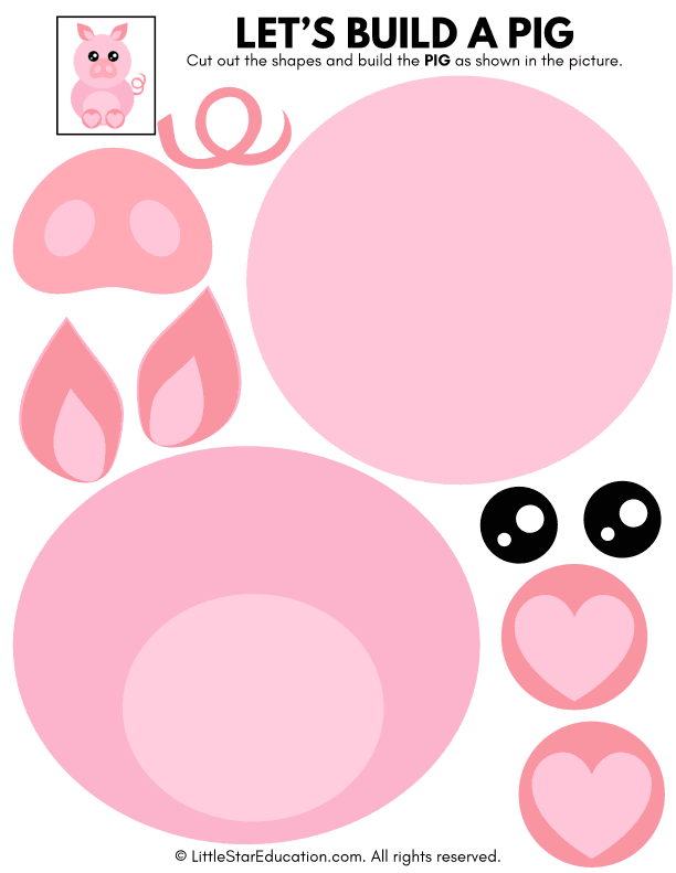 Cut and Paste Animal Art: Build a Pig Craft for Preschool Kids