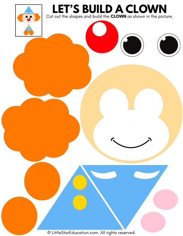 Cut and Paste Clown Craft for Preschool Art Skills