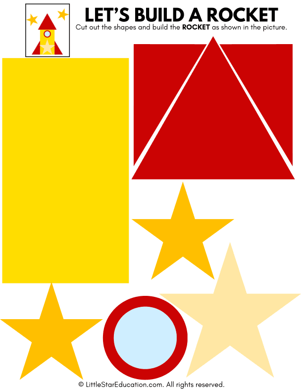 Cut and Paste Rocket Craft for Pre-K Art and Fine Motor Skills