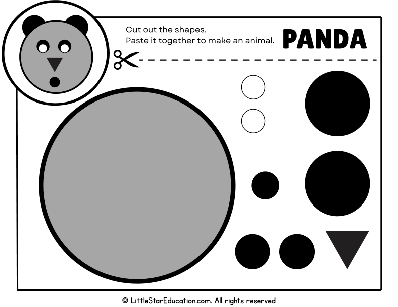 Cut and Paste Shape Craft for Preschool: Make a Panda Art Project