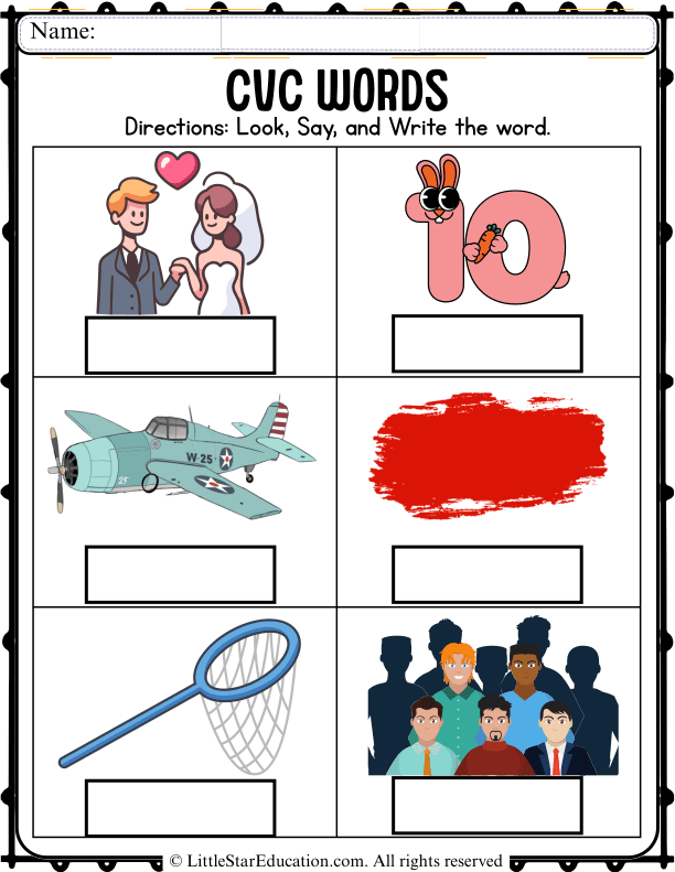 CVC Word Recognition and Writing Practice for Early Readers