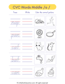 Cvc Words Middle a Writing Activity Worksheet thumbnail 2