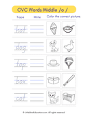 Cvc Words Middle O Writing Activity Worksheet thumbnail 1