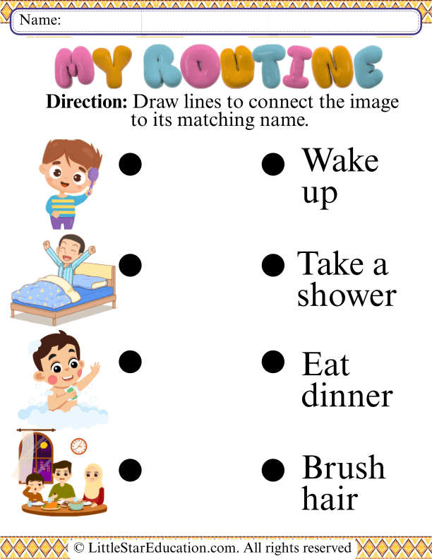Daily Routines Matching for Preschool and Kindergarten Health