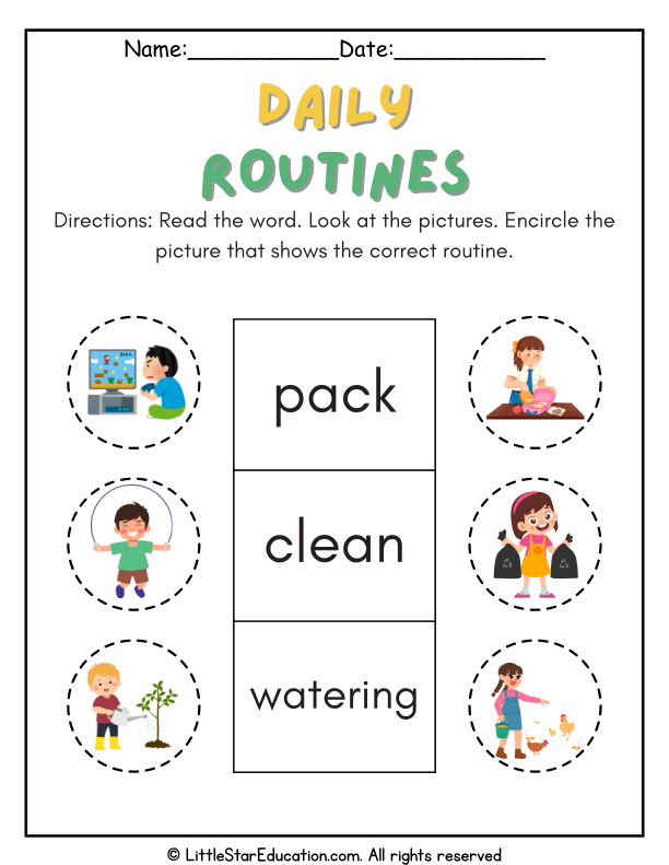 Daily Routines Picture Recognition for Early Readers