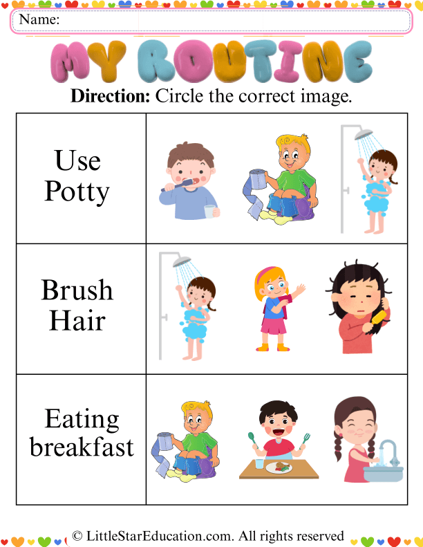 Daily Routines Picture Recognition for Preschool Health Skills