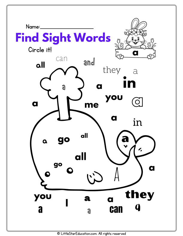 Early Sight Words Practice: Mastering "a" for Preschool & Kindergarten