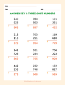 Elementary Addition Three Digit Numbers Basic thumbnail 2