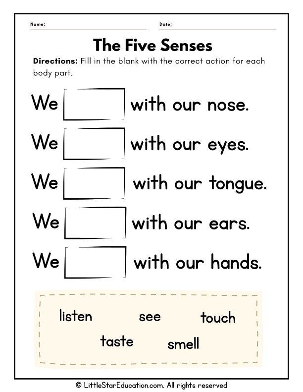 Explore the Five Senses: Science Practice for Preschool and Kindergarten