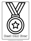 Fathers' Day Coloring Worksheet Best Dad Ever thumbnail 2