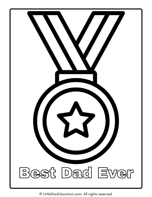 Fathers' Day Coloring Worksheet Best Dad Ever