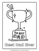 Fathers' Day Coloring Worksheet Best Dad Ever thumbnail 3