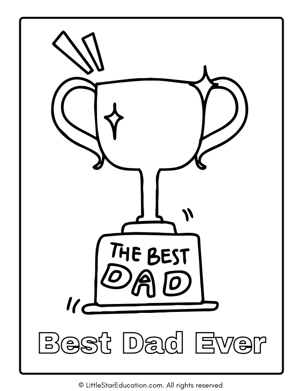 Fathers' Day Coloring Worksheet Best Dad Ever