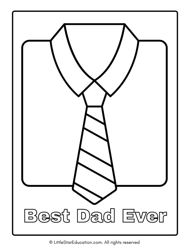 Fathers' Day Coloring Worksheet Best Dad Ever