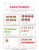First Grade Math Addition Practice with Fun Insect Counting thumbnail 1