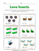 First Grade Math Addition Practice with Fun Insect Counting thumbnail 2