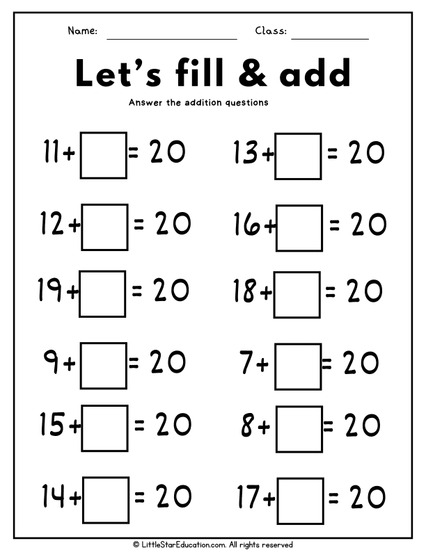First Grade Math Practice: Add to 20 & Understand Numbers to 20