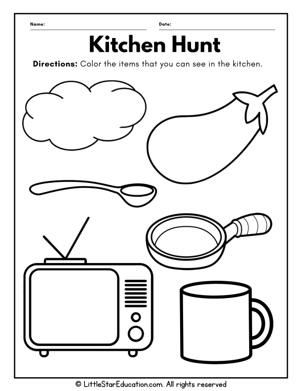 Five Senses Kitchen Hunt: Visual Science Practice for Preschool