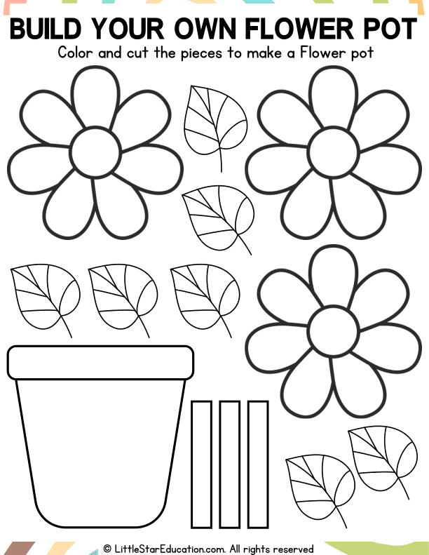 Flower Pot Craft for Preschool and Kindergarten Art Skills