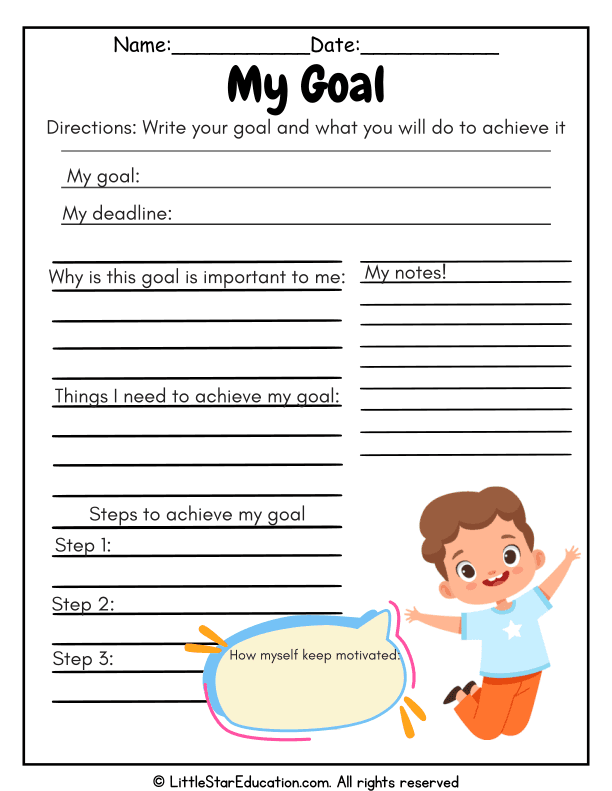 Goal Setting and Planning Template for Social-Emotional Learning