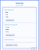 Grade 1 Reading Comprehension Level 1 My Pet Dog Worksheets thumbnail 2