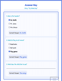 Grade 1 Reading Comprehension Level 1 My School Day Worksheets thumbnail 2