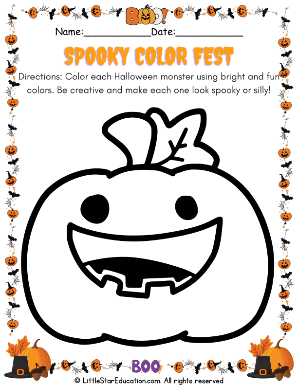 Halloween Art Coloring for Preschool: Creative Monster Fun