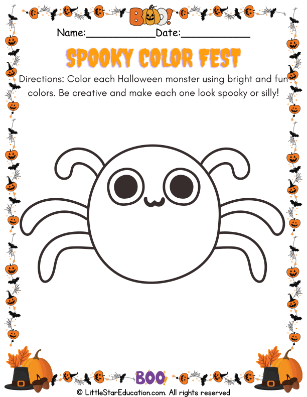 Halloween Art Creativity Monster Coloring For Kids