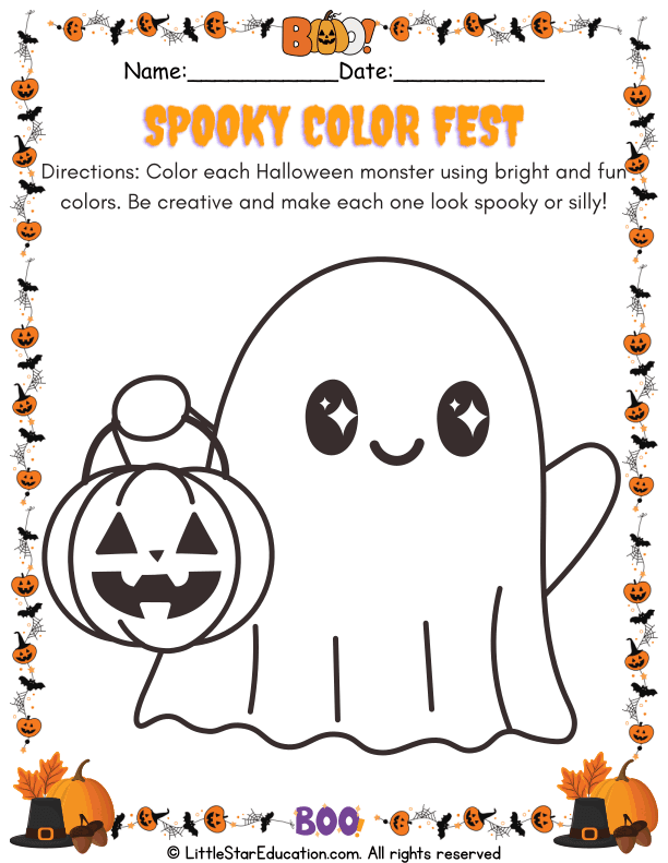 Halloween Coloring for Preschool and Kindergarten Art