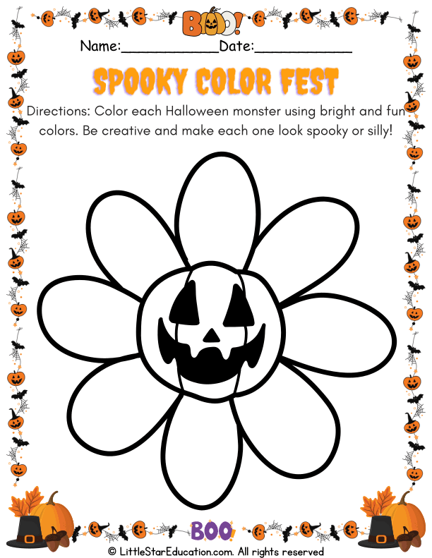 Halloween Coloring Fun: Creative Monster Art for Preschool and Kindergarten