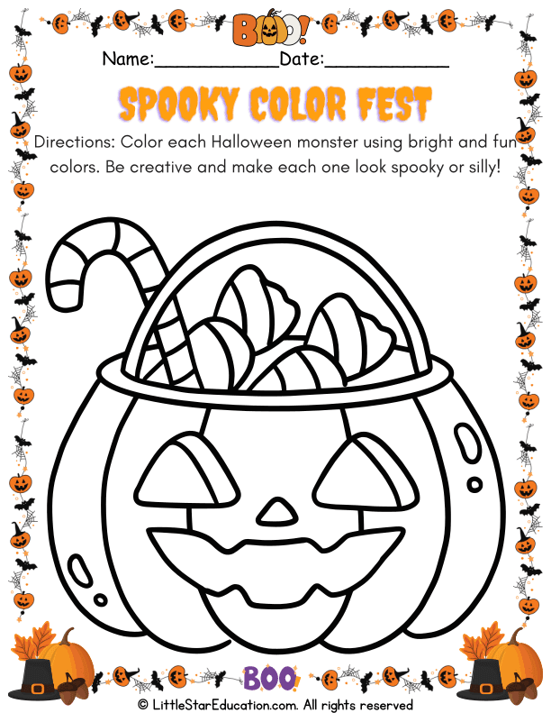 Halloween Monster Coloring Fun for Preschool