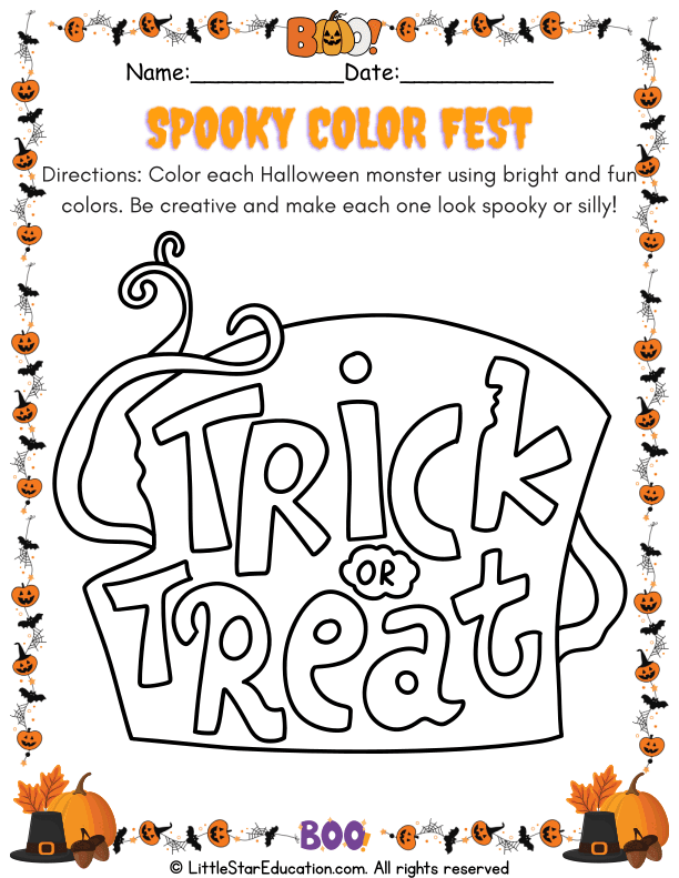 Halloween Owl Coloring for Preschool and Kindergarten Art