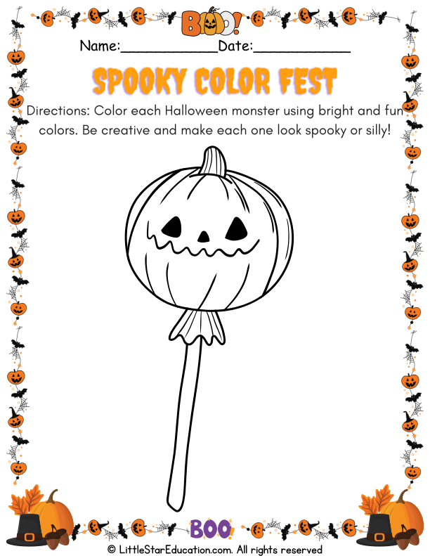 Halloween Vampire Bat Coloring for Pre-K and Kindergarten Art