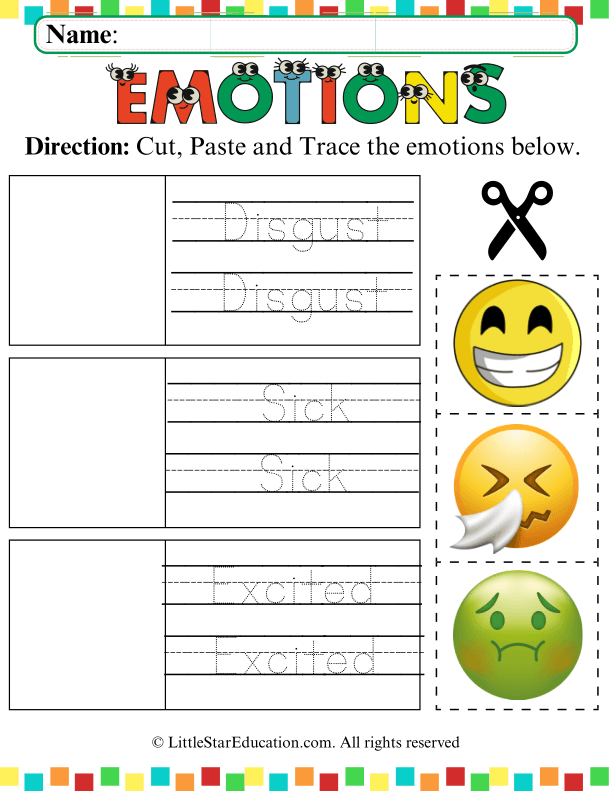 Hands-On Emotions Cut and Paste for Preschool Social Skills