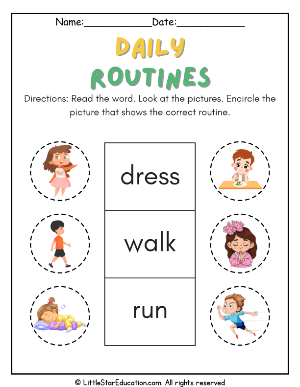 Healthy Daily Routines Picture Recognition for Kindergarten