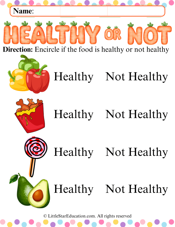 Healthy vs Unhealthy Food Choices for Early Learners Health