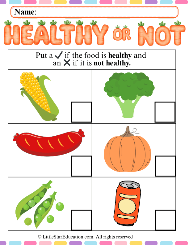 Healthy vs Unhealthy Foods Identification for Early Learners