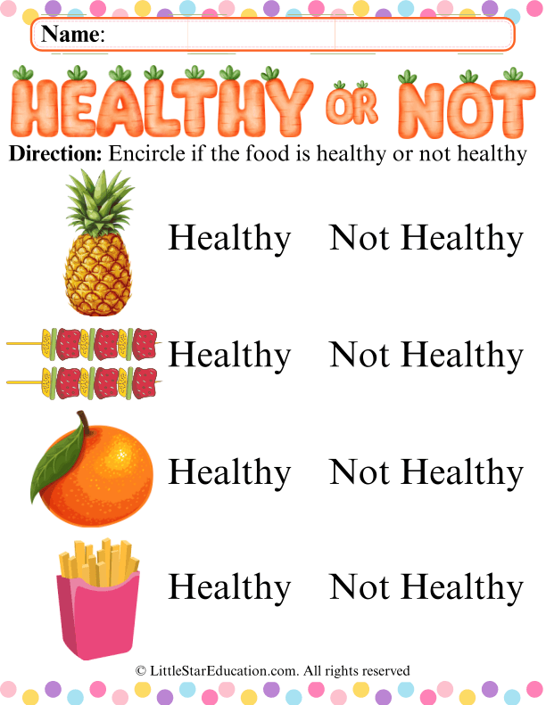 Healthy vs Unhealthy Foods Sorting for Early Learners