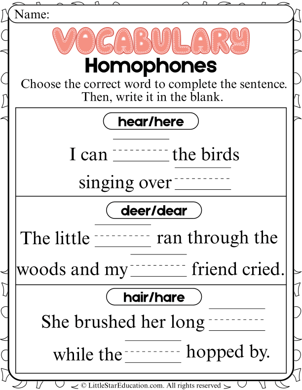 Homophones Practice: Choose the Correct Word for Early Readers