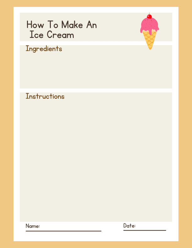 How to Make Food Procedural Writing Worksheet