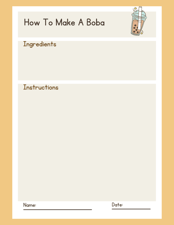 How to Make Food Procedural Writing Worksheet