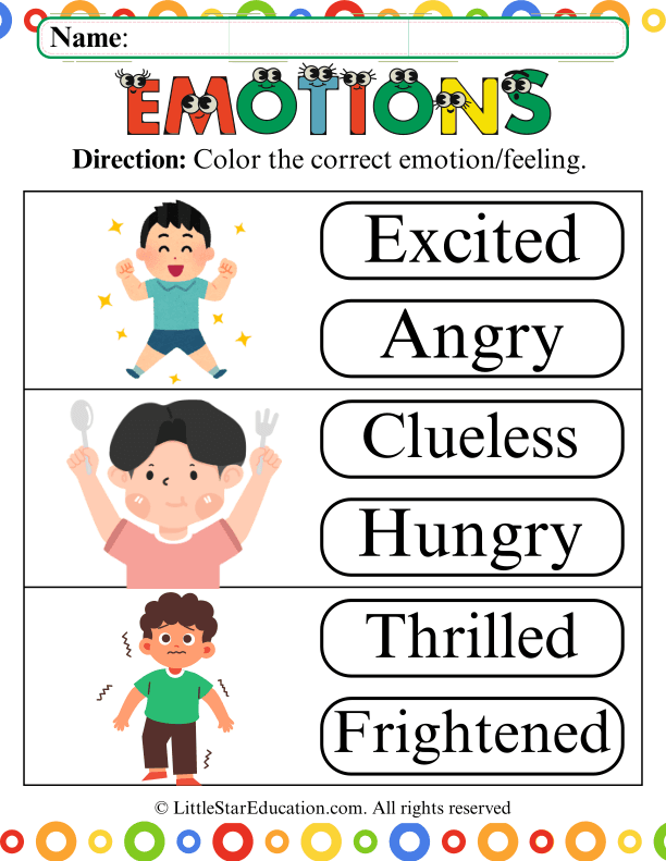 Identify and Color Emotions Social-Emotional Learning for Pre-K