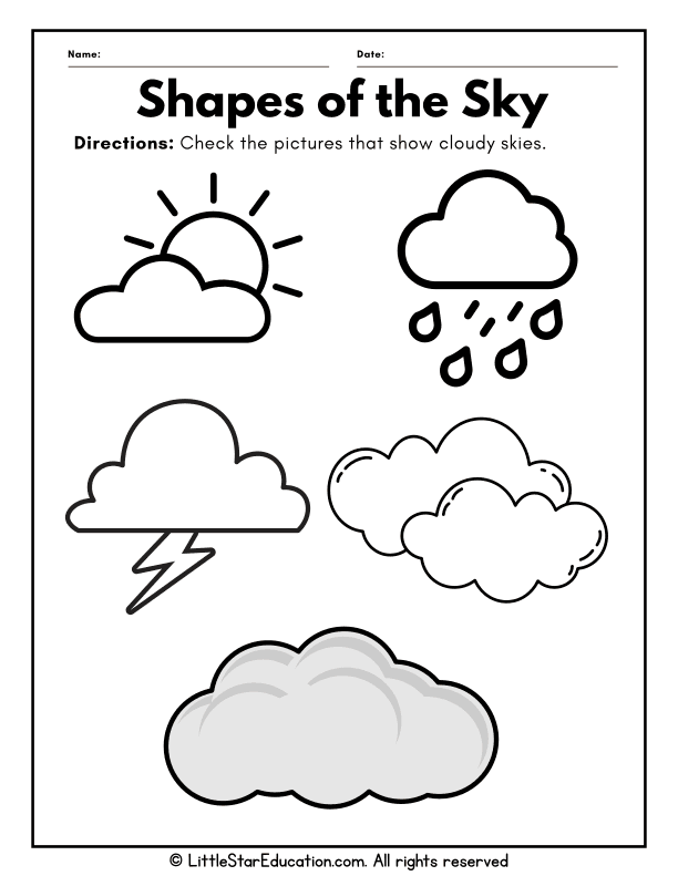 Identifying Cloudy Skies: Weather Observation for Preschool Science
