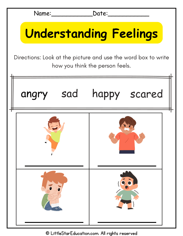 Identifying Emotions: Picture-Based Feelings Practice for Pre-K