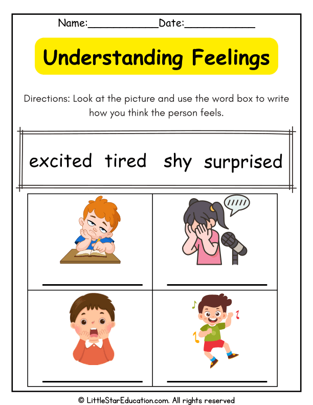 Identifying Emotions Picture Writing for Early Social-Emotional Learning