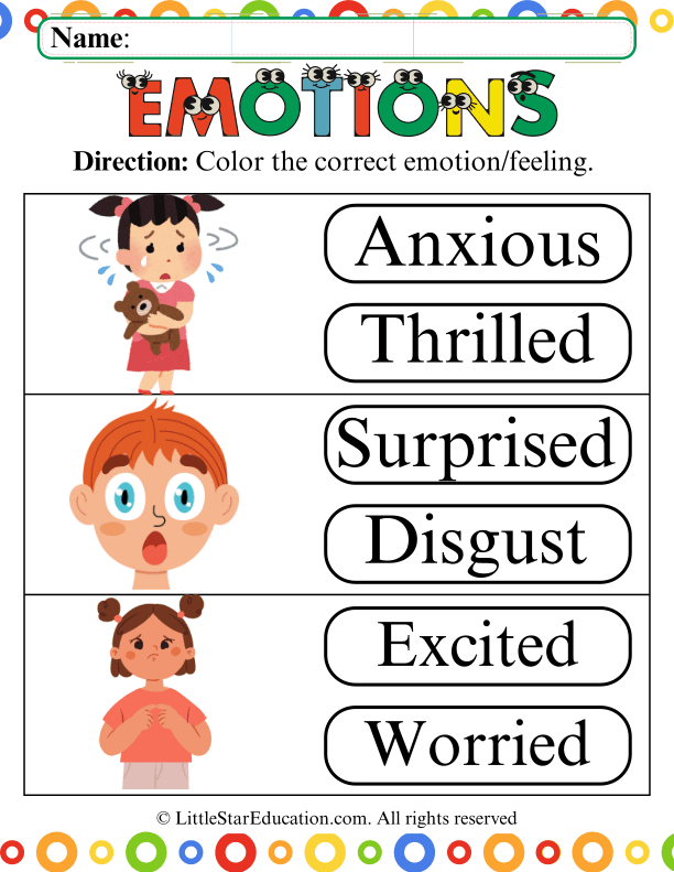 Identifying Emotions Through Art: Feelings Coloring for Pre-K & Kindergarten