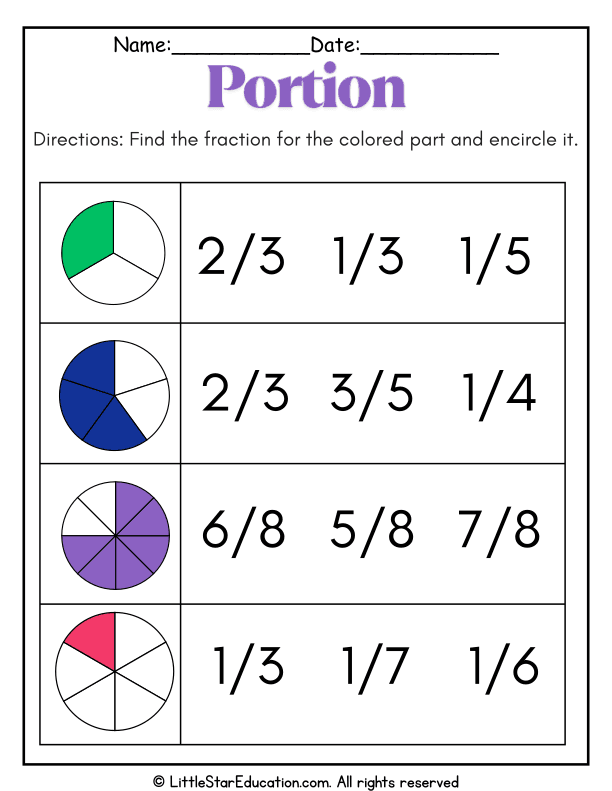 Identifying Fractions in Colored Shapes for Early Math Learners