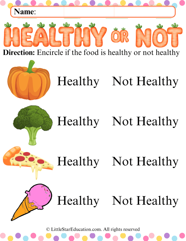 Identifying Healthy and Unhealthy Foods for Early Learners